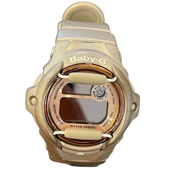 Casio Womens Water Shock Resistant Baby G Digital‎ Wristwatch Cream Rose Gold - Picture 8 of 8